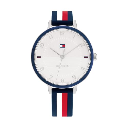 Tommy Hilfiger Analog Quarzuhr für Damen mit Leder- oder Silikonarmband