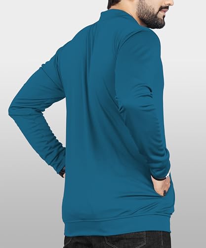Image of FIBREZA Men Solid Polyester Sports Jacket Long Sleeves Full Zip with Pocket Gym, Running & Travel Upper Wear