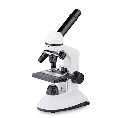 Microscopio para estudiante de microscopio monocular (WF10X/WF20X) lente de objetivo (4 x 10 x 40 x) lente de aumento 2X LED superior e inferior fuente de luz con soporte para teléfono móvil