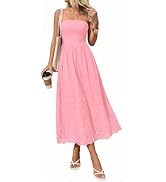 PRETTYGARDEN Womens Summer Dresses 2026 Sexy Sleeveless Tube Top Long Dress Eyelet Cotton Maxi Be...