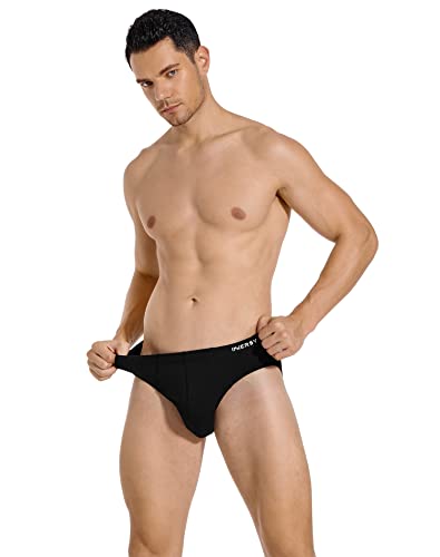 INNERSY Men's Underwear Briefs Bikini Cut Covered Waistband Underpants 4-Pack2