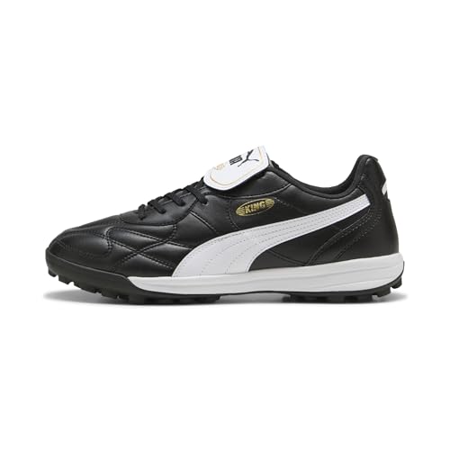 PUMA Erwachsene King TOP TT Fußballschuhe 38.5, Black White Gold – Ansicht 3