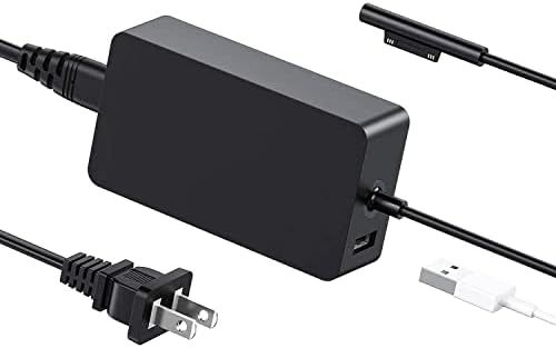 Surface Pro Charger, 65W 15V 4A Compatible with Microsoft Surface Book 1/2, Surface Laptop 1/2/3/4, New Surface Pro 8/7/6/5/4/3/X, Surface Laptop Go 1/2