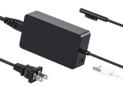 65W Surface Pro Charger for Microsoft Surface Pro 9, 8, 7+, 7, 6, 5, 4, 3, X, Windows Surface Laptop 5, 4, 3, 2, 1, Surface Go Tablet, Surface Book 3, 2, 1, Support 44W, 36W