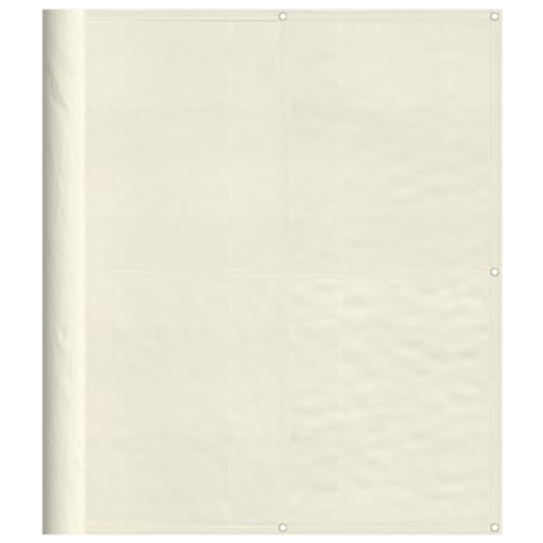 vidaXL Balkon Sichtschutz, Balkonbespannung mit Ösen Seil, Wasserfeste Balkonabdeckung, Balkonverkleidung für Balkon Terrasse, 120x700cm Creme 100% Polyester-Oxford