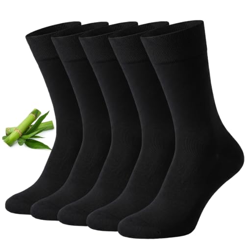 VoJoPi 5 Pack Mens Bamboo Socks Thin Breathable Dress Crew Socks UK 9-12