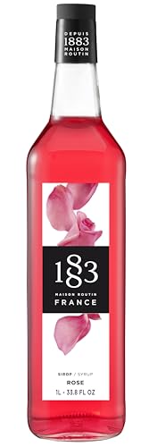 Image of 1883 Rose Syrup for Drinks, Made in France, 1 Liter Glass Bottle