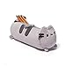 Coque Crayon Mignon Chat Peluche Crayon Sac Créatif Design Drôle Crayon Pouch Pouch Organisateur Porte-colmatage Papeterie Boîte À Crayons Pour Enfants (gris) 1pc