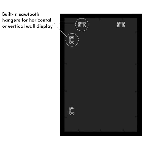 Americanflat 16x25 Poster Frame with Polished Plexiglass - Black Picture Frame - Wide Photo Frames Made of Engineered Wood for Vertical or Horizontal Wall Display - Epic Collection - Black