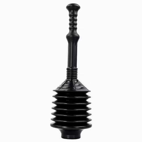 Rocky Mountain Goods Professional Bellows Toilet Plunger High Pressure Accordion Plunger for Heavy Duty Clogs Universal Fit Power Plunger for Toilets & Drains 21 Handle Anti-Splash Design