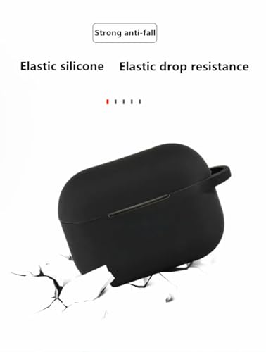 Image of Airpods 4 Cover Silicone Case (2024) Active Noise Cancellation (ANC) with Keychain Protective Case (Black)