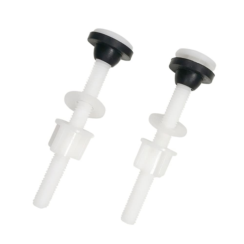 Paquete de 4 tornillos para tanque de inodoro, plástico, cabeza hexagonal, 3/8" x 4", calidad residencial, ideal para reparaciones de tanques de inodoro