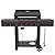 Megamaster 720-0982 5 Burner Propane Barbecue Gas Grill, Side Shelves with Hooks, for Outdoor Cooking, Patio, Garden Barbecue Grill, 50000 BTUs, Open Chart, Black
