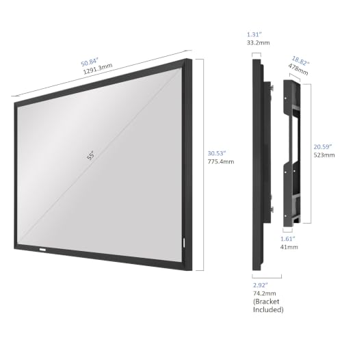 Image of Soulaca 55 inches 4K UHD webOS Smart Mirror TV with Obsidian Black Aluminum Frame WiFi & Bluetooth Smart Gallery Fireplace