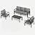 4-Piece Aluminum Patio Conversation Sets All-Weather Sectional Outdoor Furniture Set with Coffee Table & Cushions with Removable Covers for for Backyard, Garden and Poolside Easy Assembly(Gray)