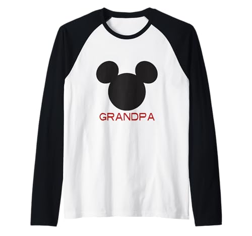 Mickey Mouse T-shirt Confortable Anti-Frottement Papy Raglan