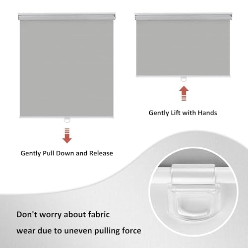 KCO Cordless Blackout Roller Blind Window Shades Waterproof UV Protection Roller Blinds for Bathroom Kitchen Bedroom,26" W x 72" L(66W x 183H cm), Grey by KCO - Used condition - Image 5