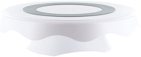 Wilton 307-0838 High and Low Cake Turntable Decorating Stand, Adjustable, White, 32.8 x 8.9 x 32.5
