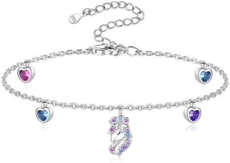 Sterling Silver Charm Bracelet for Women Cute Hypoallergenic Unic...