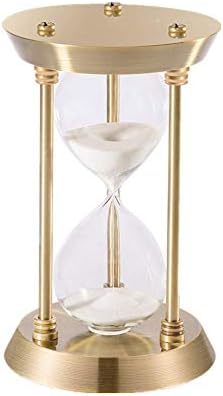 Brass Sand Timer 2 Minute Hourglass, Mini 4.5 Inch Metal White Sand Watch 2 Min, Vintage Hour Glass Sand Clock for Gifts, Decorative, Kitchen, Toothbrush Timer