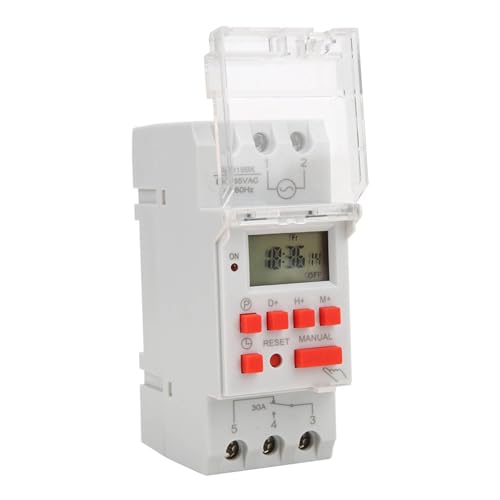 Hosioe Interruptores Temporizadores LCD Programables 24 Horas/7 Días con Programa de Repetición, Función de Cuenta Regresiva, Aptos para Montaje en Riel DIN 35 Mm, Cuenta Regresiva