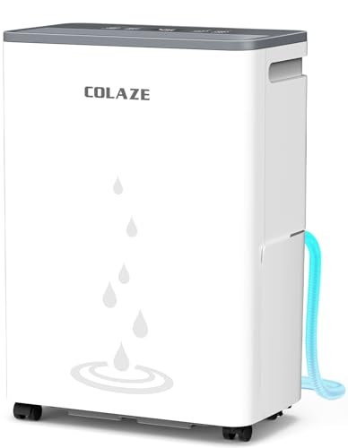 COLAZE Deumidificatore elettrico 20 l/24 h, deumidificatore per ambienti fino a 150 m³/50 m²,...