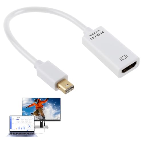 Mini DisplayPort to HDMI Adapter 4K@30Hz Thunderbolt to HDMI with Gold Plated Connectors Compatible with Mac mini MacBook Pro/Air Microsoft Surface Pro/Dock Monitor Projector TV(White)