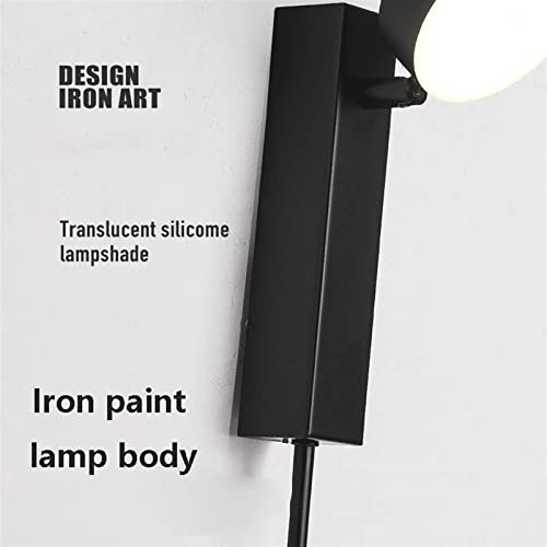 Lámpara de pared LED moderna oro con interruptor y puerto USB de carga 4