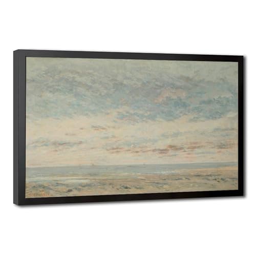 Impression sur toile Marée basse à Trouville par Gustave Courbet 50,8x76,2 cm