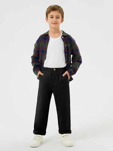 Image of Haloumoning Boys School Uniform Chino Pants Kids Twill Pants 5-14 Years