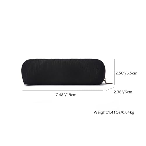 Image of Canvas Pencil Case Cotton Canvas and Simple Multifunctional Pencil Bag Zipper Portable Storage (Black)