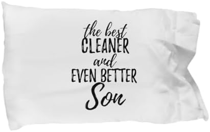 EzGift Cute Cleaner Son Pillowcase Funny Gift Idea for Child Gag Inspiring Joke The Best and Even Better Pillow Cover Case 20x30 image 3