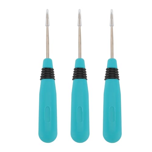 3pcs Steel Sewing Awl, Ergonomic Non Slip Leather Tools Scratch Awl Scribe Tool Burnishing Tool for DIY Leather Sewing and Stitching