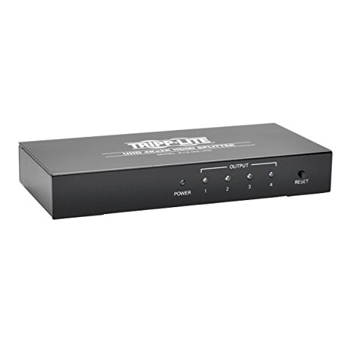 Tripp Lite HDMI Splitter, 4 Port 1 in 4 out Splitter, 4K Audio Video, DVI Compatible, HDCP 1.3, 4K x 2K (B118-004-UHD)
