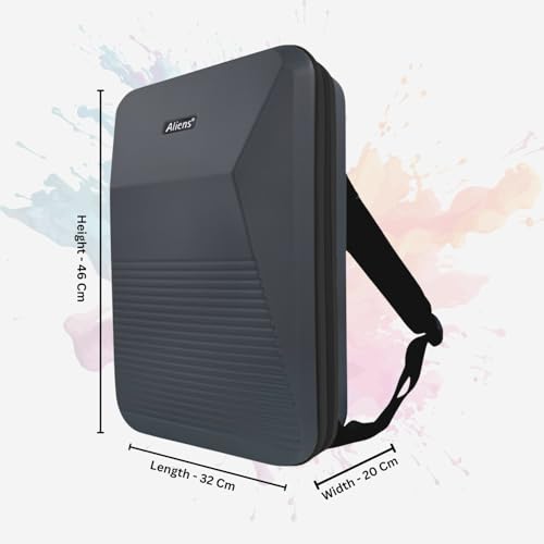 Image of Tukzer Hard Shell Laptop Travel Backpack Aliens Series-ABS Material with 7 Multi-Utility Compartments for Laptops up to 15.6 inch,Tablets, ipad, Smartphones, powerbank, HDD etc for Office and Travel-BLK