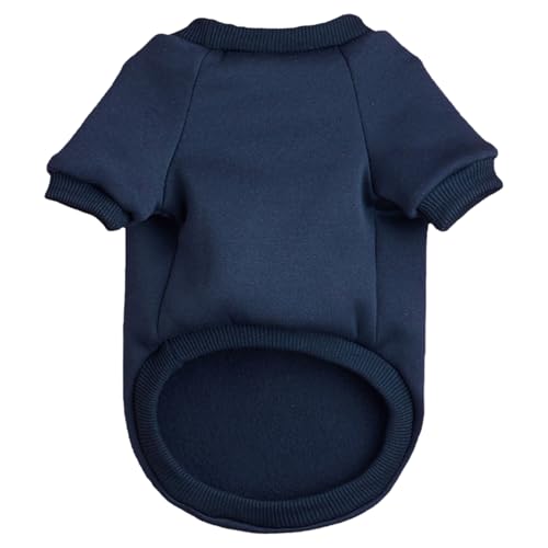 Image of Soft Puppy Sweater for Small Dogs Winter Knit Pullover, Navy XL | Elastic Cuffs Pet Clothes, Holiday Party Matching, Fall Winter Daily Outfit, Soft Breathable Machine Washable Sweatshirt