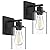Wall Sconces Set of 2 Matte Black Vanity Lights for Bathroom Modern Wall Light Fixtures Wall Mount Light with Clear Glass Farmhouse Wall Lamp for Bedroom Mirror Living Room