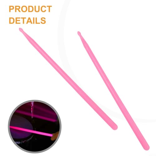 Baquetas luminosas de nylon 5A para batería, par rosa miniatura 5
