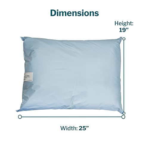 McKesson Medical Pillow [1 Count] Reusable Hospital Bed Pillows, Vinyl Cover, Fluid Moisture and Stain-Resistant, Blue, 19 in x 25 in - Thumbnail 4