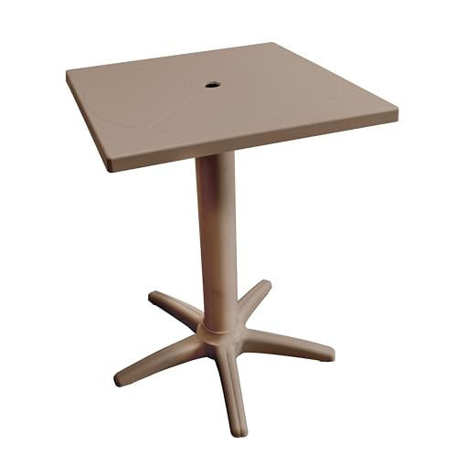 GIO'STYLE Tavolo da giardino Giove | Tortora | 60x60 cm | Polipropilene | Made in Italy