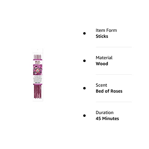 Blunteffects Hand Dipped Incense 3 Packs- Single Scent 36 11" Sticks (300G)- 49 Scents To Choose From (Bed Of Roses) #TOP1