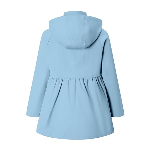 Image of SANGTREE Girl's Waterproof Trench Coat Hooded Lightweight Windbreaker Rain Jackets