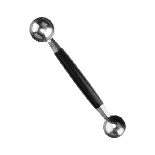 Gaomumu Stainless Steel Double Sided Melon Baller Scoop Ergonomic Non-Slip Grip Fruit Baller Dishwasher Safe for Fruit Ice Cream Dessert