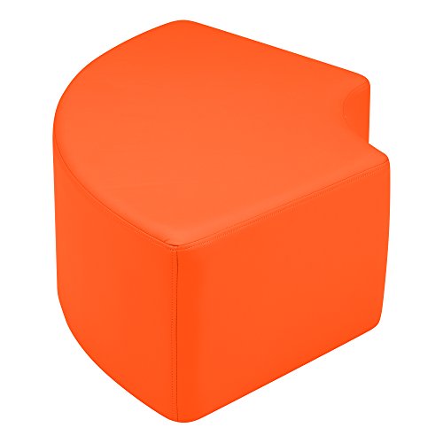Image of Sprogs 12 inch H Structured Quarter Round Stool -Flexible Modular Collaborative Soft Seating for Office, Home, Lounge and School Classrooms with Durable Frame & Set of 2 inch Legs Add-on - Orange