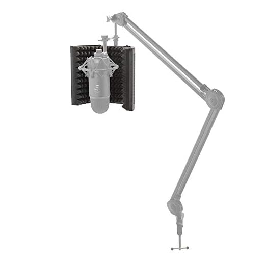 Knox Adjustable Microphone Isolation Shield – High Density Sound Absorbing Foam for Noise Reduction and Reflection - Mounts on Standing or Desktop Mic Stand - Premium Recording Studio Equipment