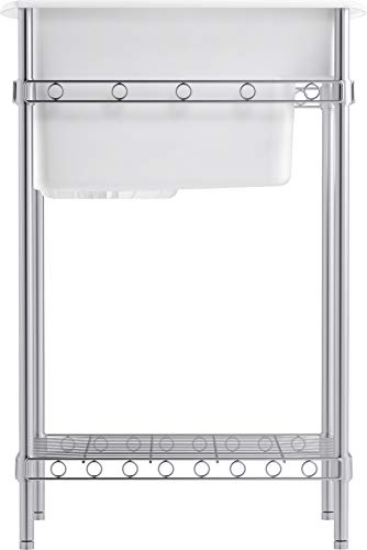 STERLING 996-0 Latitude 25-inch by 22-inch Top-mount Single Bowl Vikrell Utility Sink with Stand, White - Thumbnail 2
