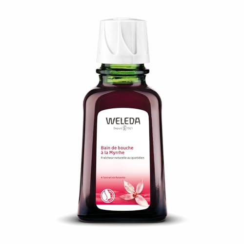 WELEDA - Bain de Bouche à la Myrrhe - Purifie et rafraîchit la cavité buccale - Tonifie et renforce les gencives - NATRUE* - 50 ml