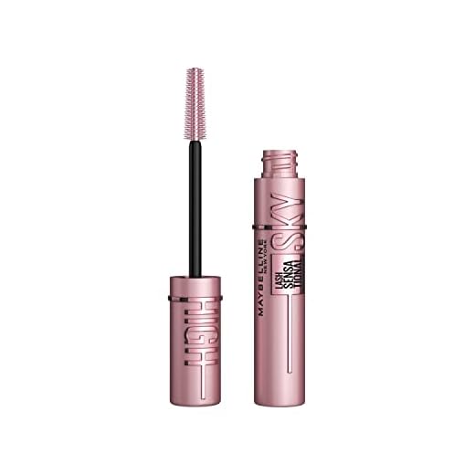 Maybelline NY Lash Sensational Sky High Máscara de Cílios Lavável, Escova Flexível, Alongamento Sem Limites com Extrato de Bambu e Fibras, Impacto de Todos os Ângulos, Preto 7,2ml