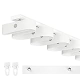 Heavy-Duty Ripplefold Curtain Rail S-Shaped Aluminum Ultra-Thin Ceiling Curtain Track with 90° Elbow, 2-21ft Sliding Curtains Pole for Window Curtains Rod Room Divider(White,600cm(5 * 120cm))