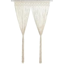 Persianas Para Separar Ambientes vidaXL Cortina de Macramé Persiana Translúcida Ventana Puerta Pared Colgante Separador de Ambientes Hogar Decoración Algodón 140x240 cm